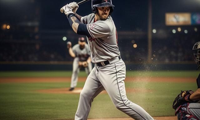 プロ野球のナイターで打者が打席に立つ瞬間